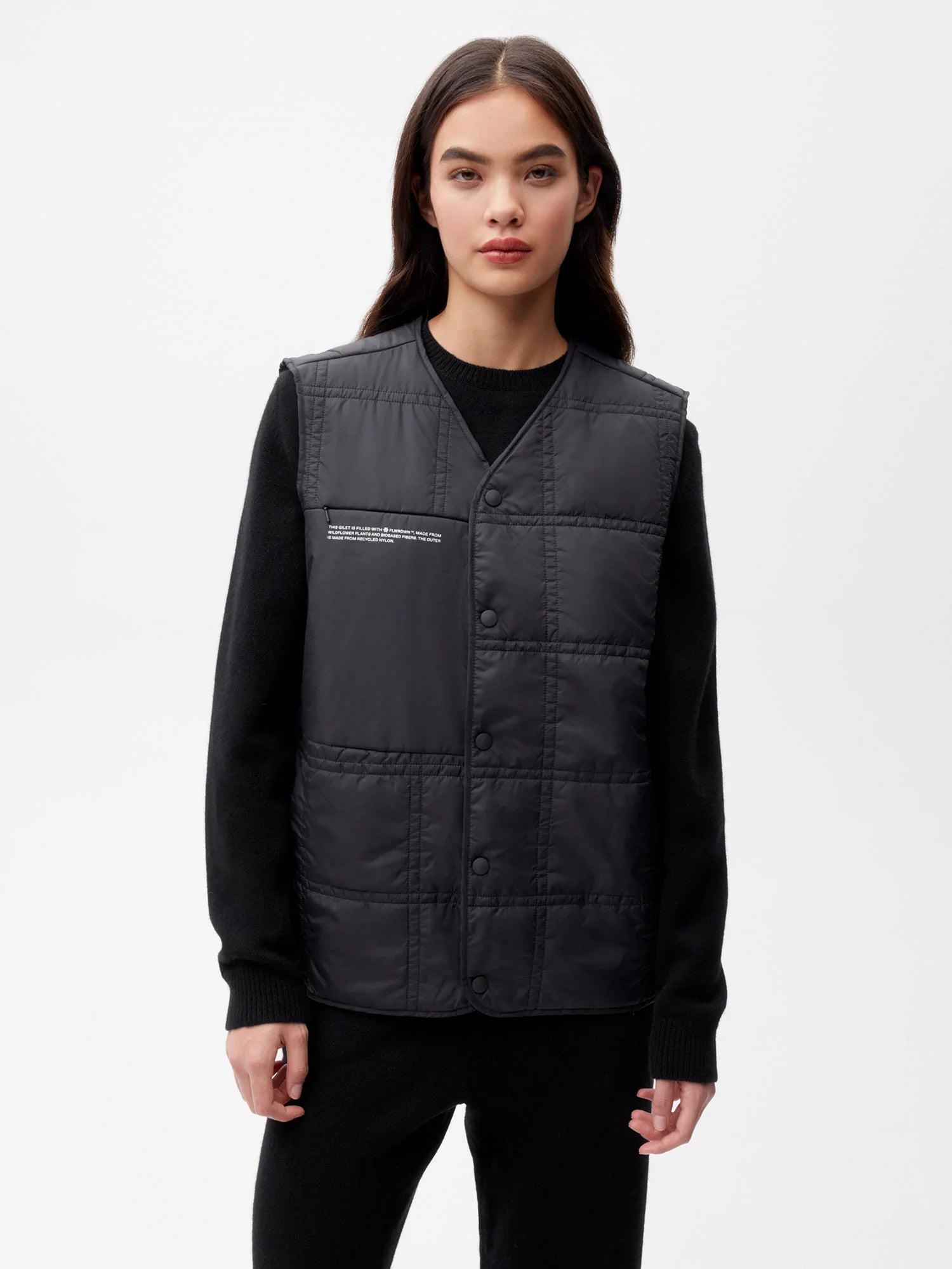 Recycled-Nylon-NW-Flwrdwn-Quilted-Gilet-Black-Female-1