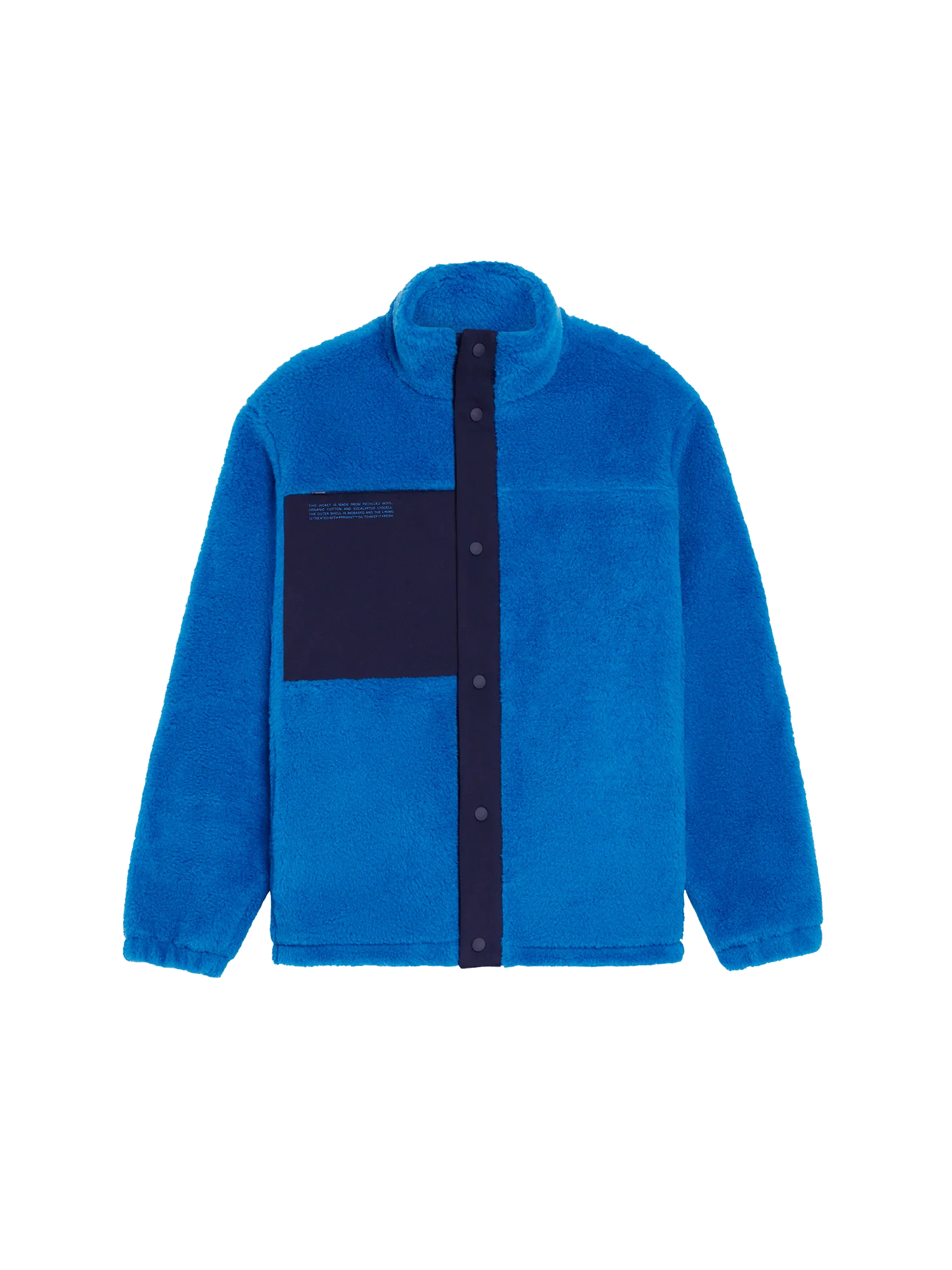 Recycled Wool Fleece Jacket—cerulean blue-packshot-3