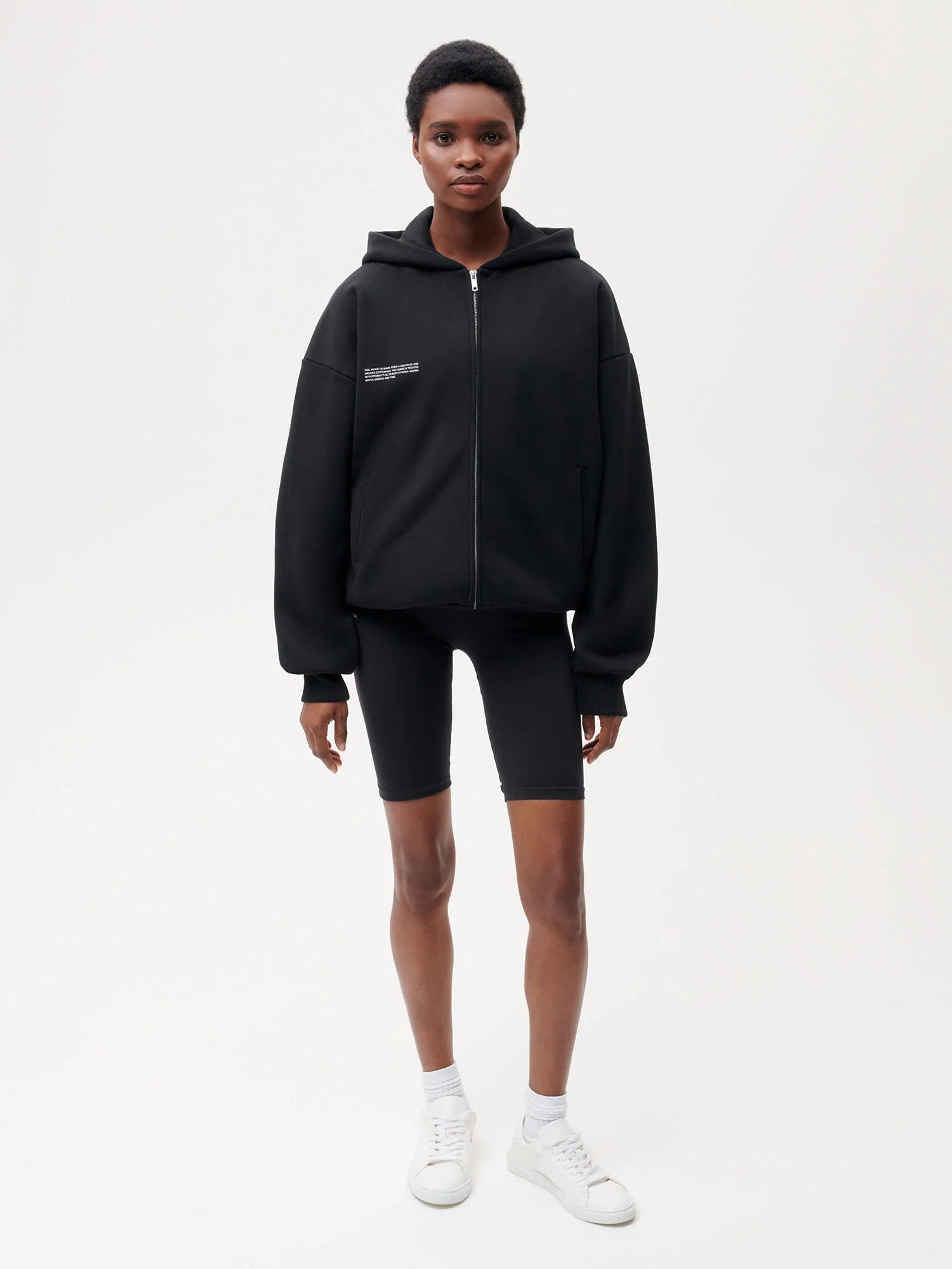 Wide Fit Zipped Hoodie—black female