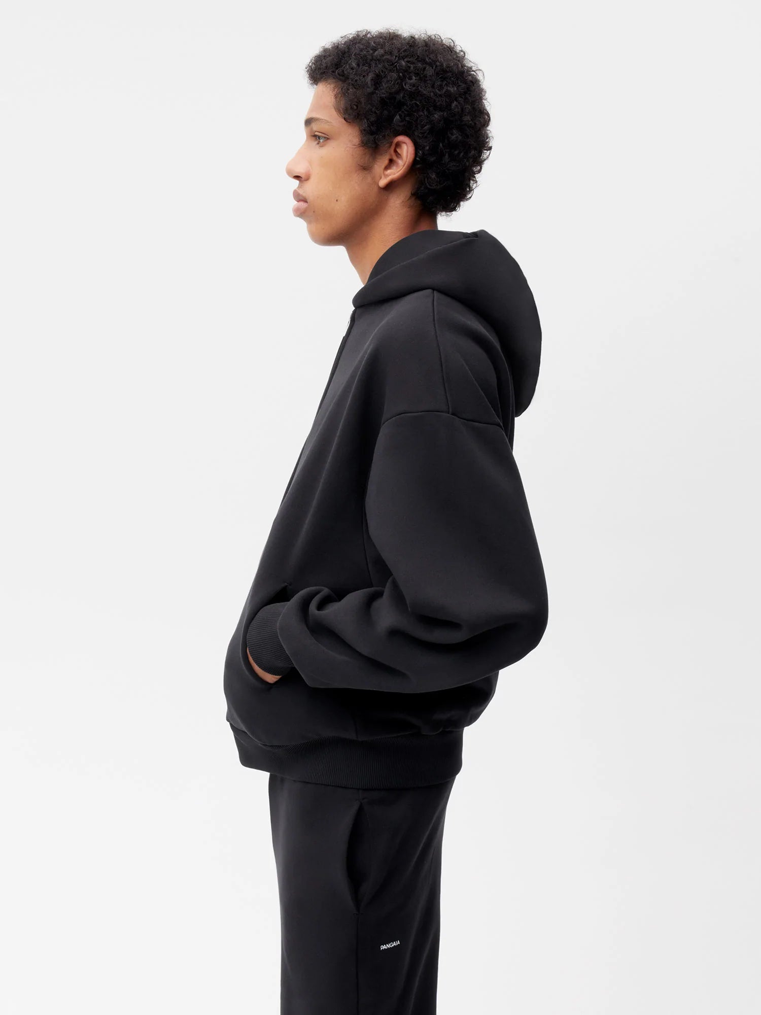 Wide Fit Zipped Hoodie—black male