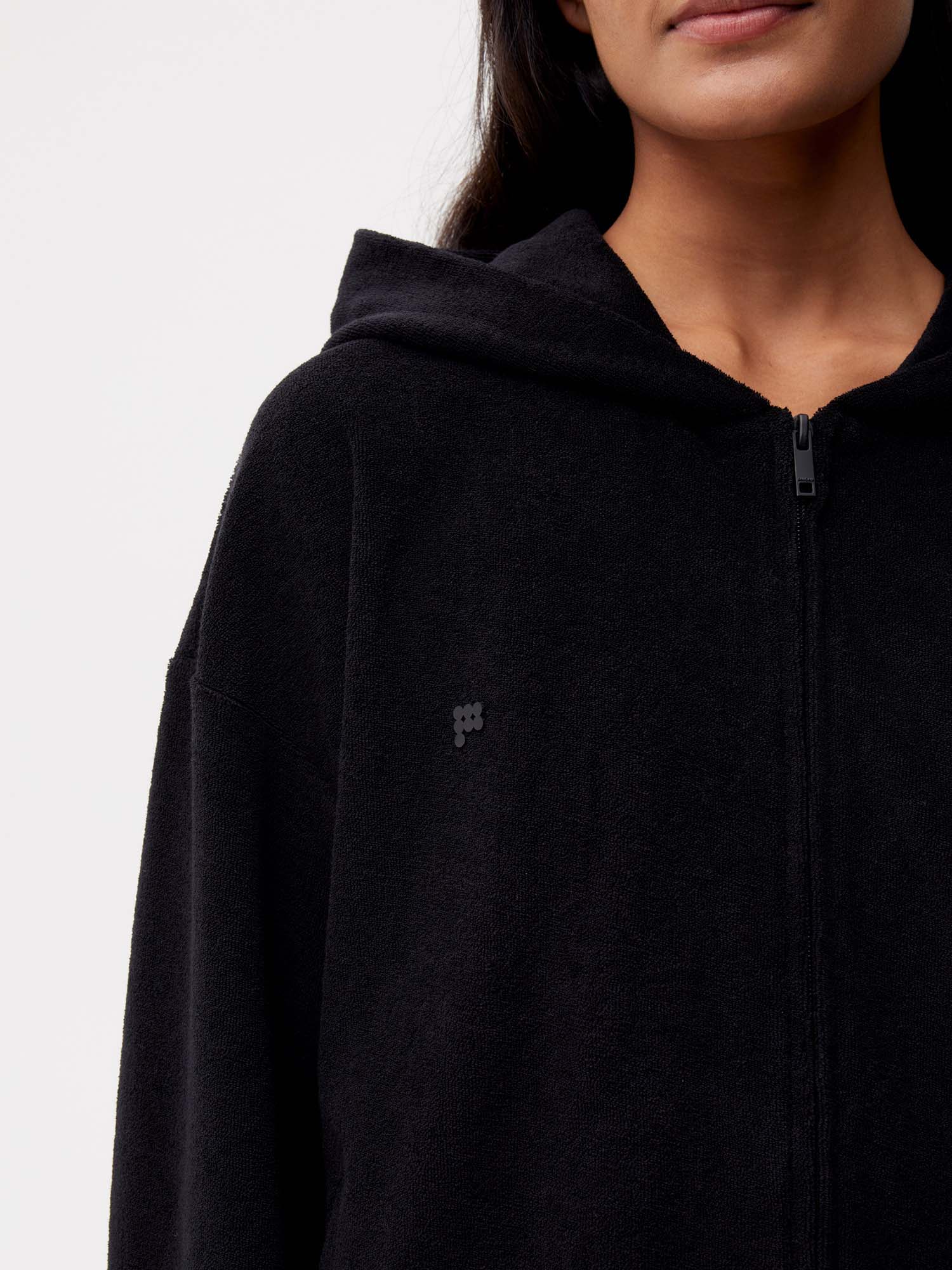 Towelling Zipped Hoodie Female