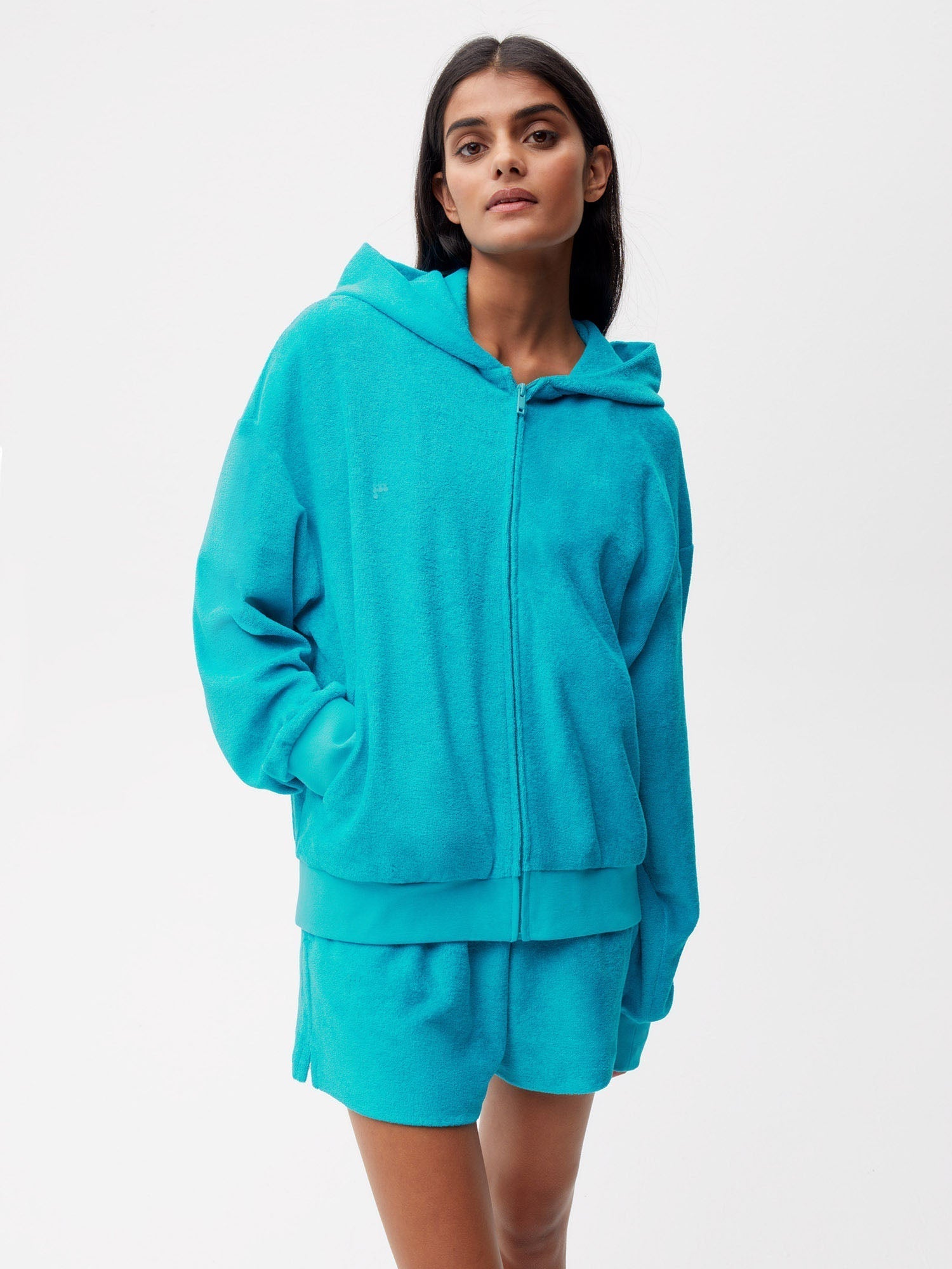 Towelling Zipped Hoodie Female