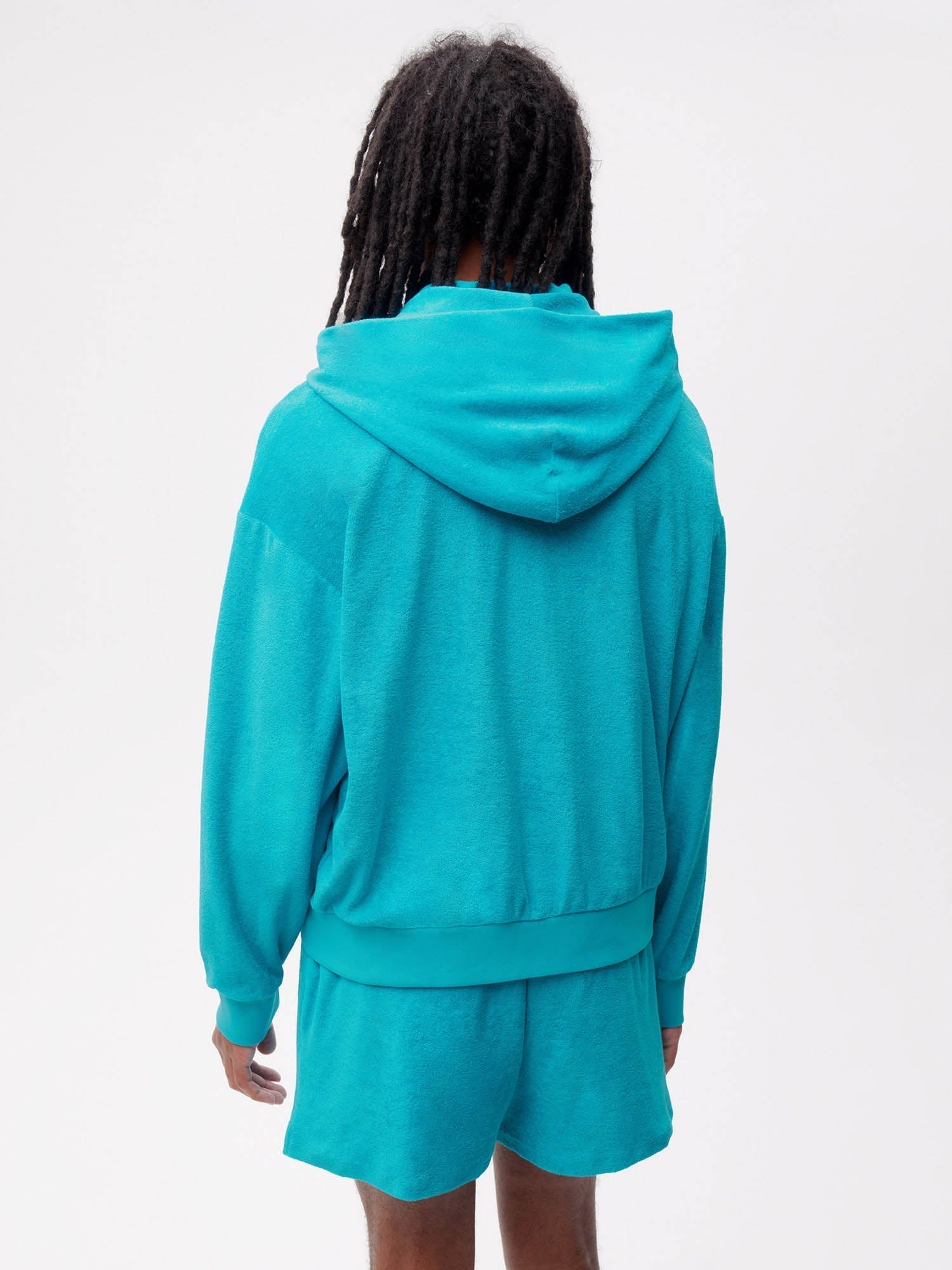 Towelling Zipped Hoodie Male