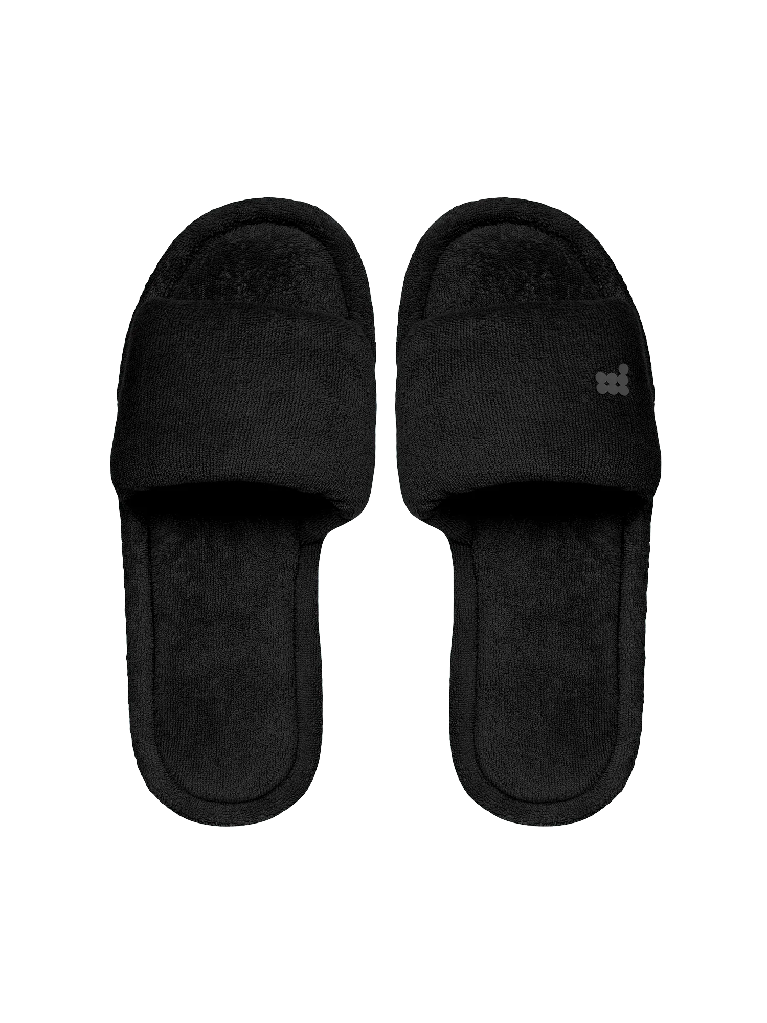 Summer Towelling Slippers—black-packshot-3